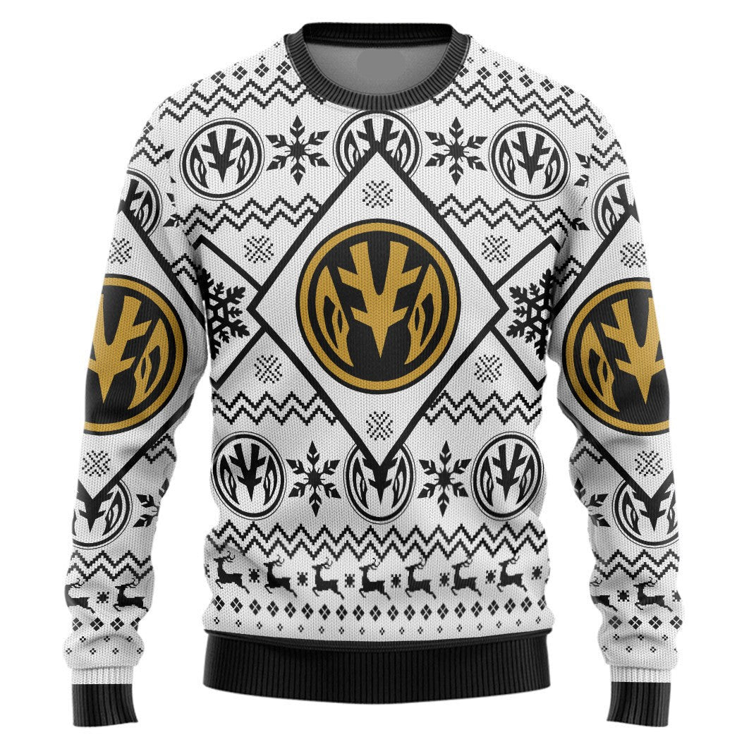 Power Rangers Sweatshirt Mighty Morphin White Power Ranger Sweatshirt Unisex Adults