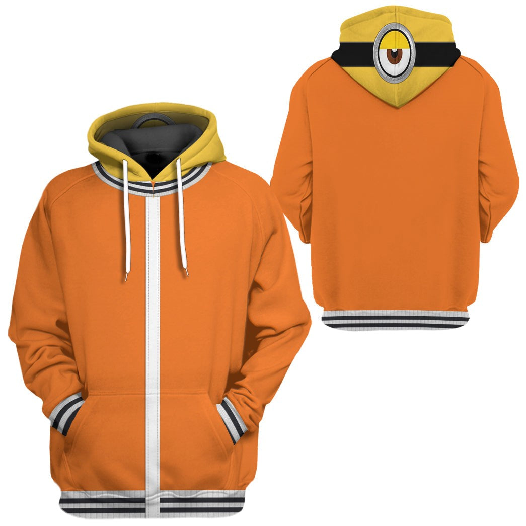 Minion Hoodie Minion Bob Training Suit Costume T-shirt Orange Unisex