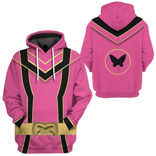 Power Ranger Hoodie Pink Power Rangers Mystic Force Hoodie Black Pink Unisex