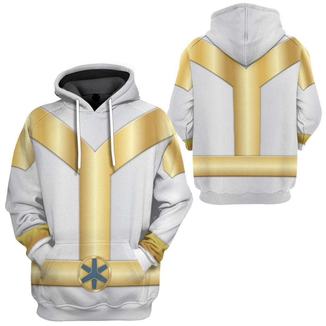 Power Ranger Hoodie Power Rangers Lightspeed Rescue Titanium Ranger Hoodie Yellow White Unisex