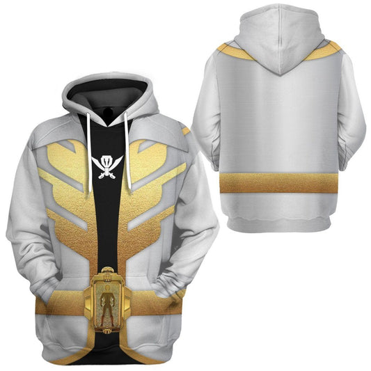 Power Ranger Hoodie Power Rangers Megaforce Silver Ranger Hoodie Yellow White Unisex