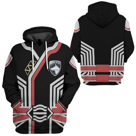 Power Ranger Hoodie Power Rangers SPD Commander Anubis Cruger Shadow Hoodie Black Unisex