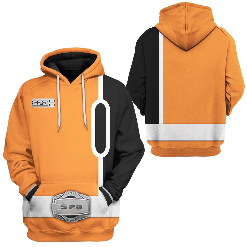 Power Ranger Hoodie Power Rangers SPD Orange Hoodie Orange Black Unise ...