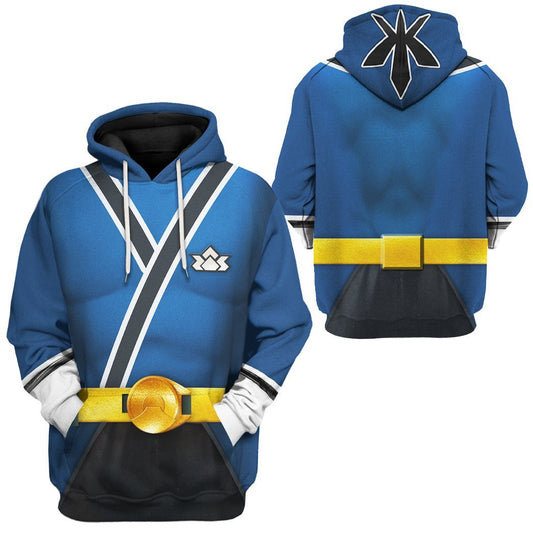 Power Ranger Hoodie Blue Samurai Power Rangers Hoodie Blue Unisex