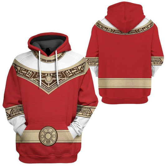 Power Ranger Hoodie Red Power Rangers Zeo Hoodie Red Unisex