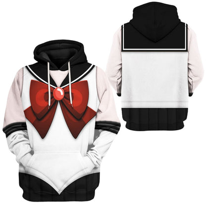 Sailor Moon Hoodie Sailor Pluto Suit Costume T-shirt White Black Unisex