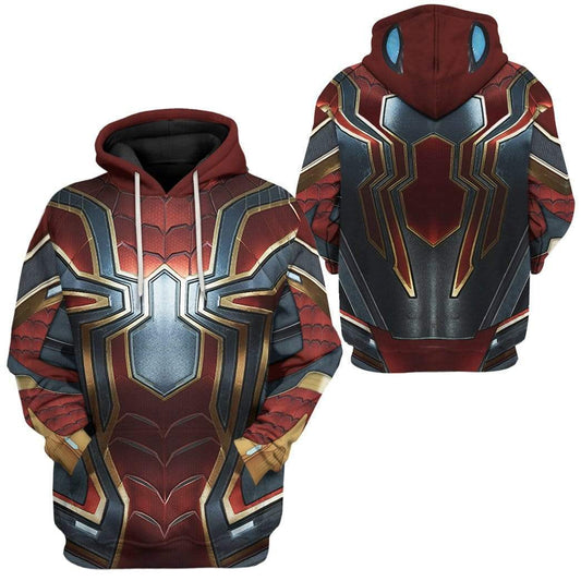 Spiderman Hoodie MV Spiderman Iron Spider Gear Costume Hoodie Red Unisex