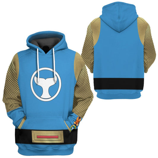 Power Ranger Hoodie The Blue Wind Rangers Ninja Storm Hoodie Blue Unisex