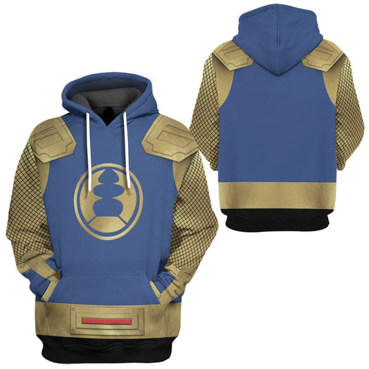 Power Ranger Hoodie The Navy Thunder Rangers Ninja Storm Hoodie Blue Yellow Unisex