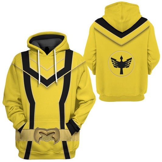 Power Ranger Hoodie Yellow Power Rangers Mystic Force Hoodie Yellow Black Unisex