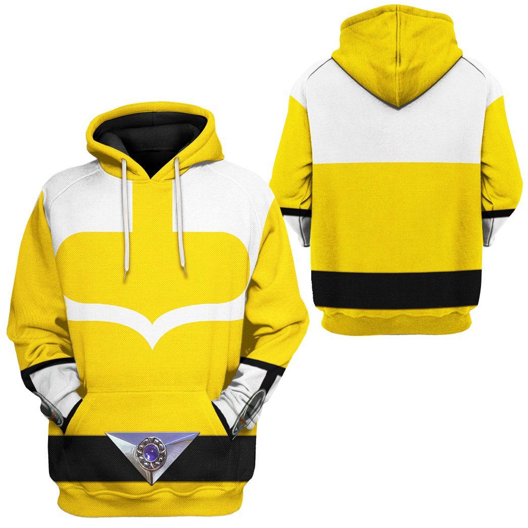 Power Ranger Hoodie Yellow Power Rangers Time Force Hoodie Yellow White Unisex