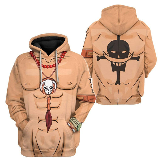 One Piece Hoodie Ace One Piece Costume T-shirt Colorful Unisex