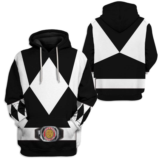 Power Ranger Hoodie Black Mighty Morphin Power Ranger Hoodie Black Unisex