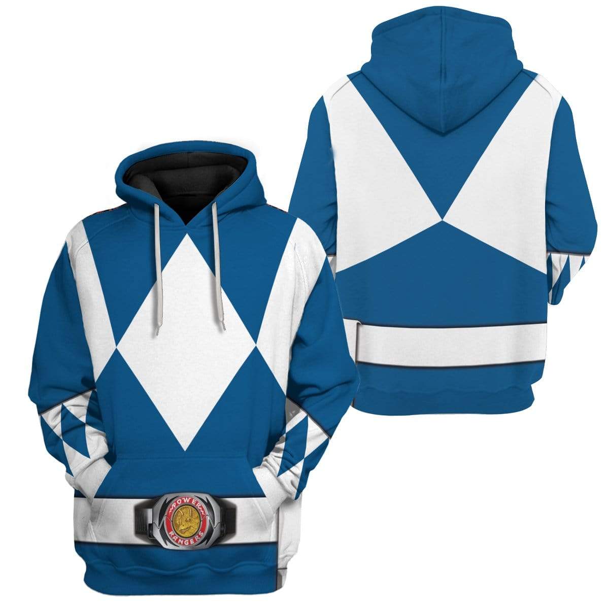 Power Ranger Hoodie Blue Mighty Morphin Power Ranger Hoodie Blue Unisex