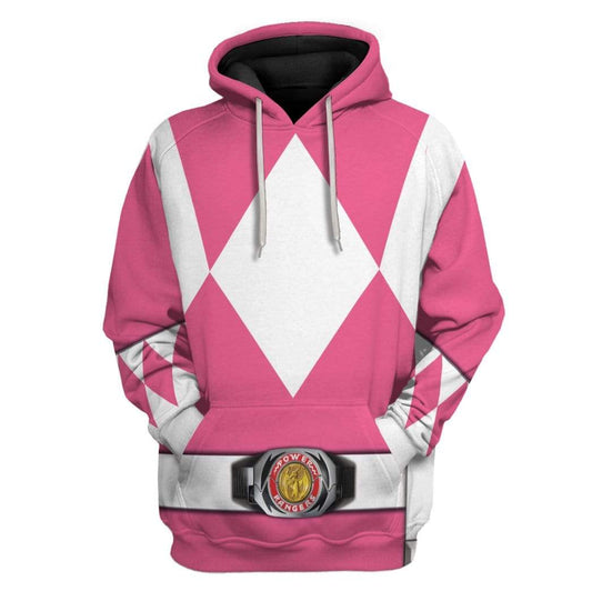 Power Ranger Hoodie Pink Mighty Morphin Power Ranger Hoodie Pink Unisex