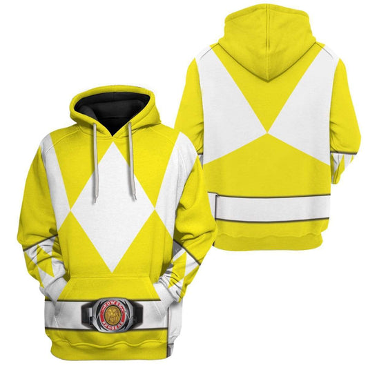 Power Ranger Hoodie Yellow Mighty Morphin Power Ranger Hoodie Yellow Unisex