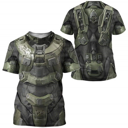 Halo Hoodie Halo Armor Suit Costume T-shirt Green Unisex