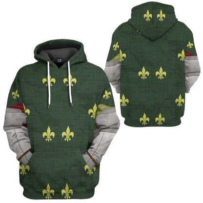 Historical Hoodie Medieval Armor Detroit Fight Club Costume T-shirt Green Unisex