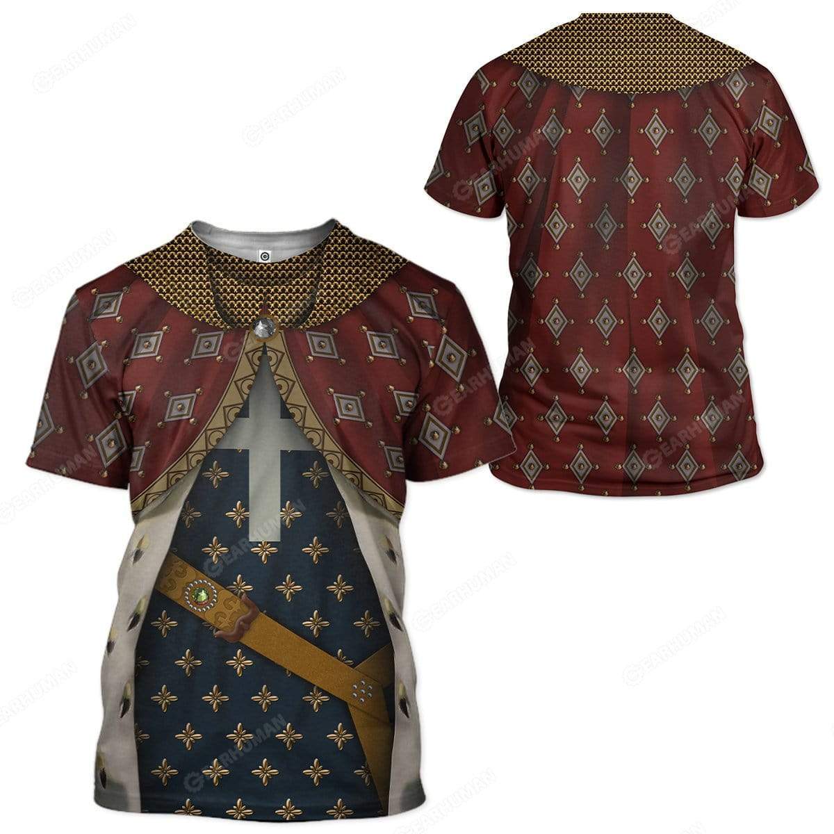 Historical Hoodie Richard I Of England Costume T-shirt Red Blue Unisex