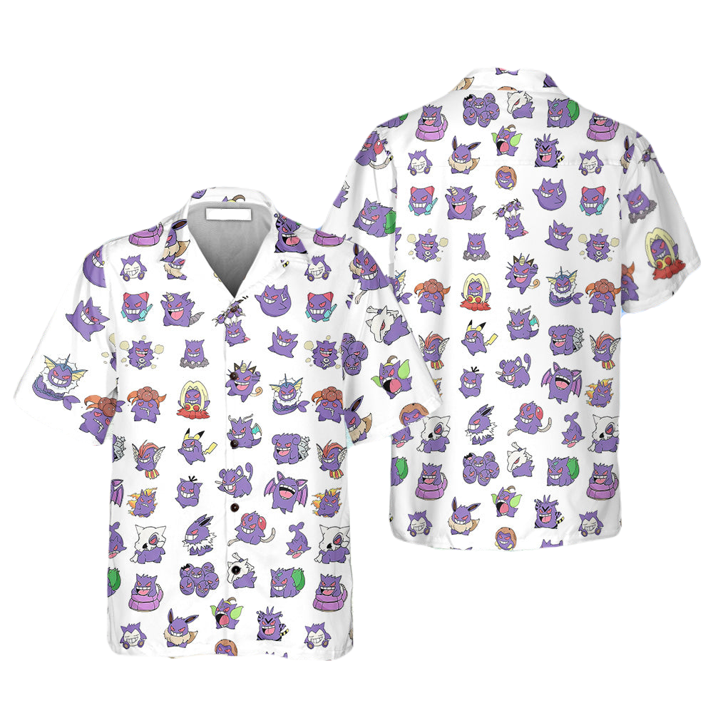 PKM Hawaii Shirt Gengar Cosplays Other PKM Aloha Shirt White Unisex