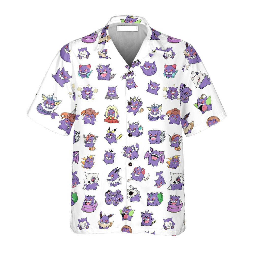 PKM Hawaii Shirt Gengar Cosplays Other PKM Aloha Shirt White Unisex