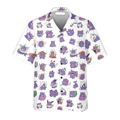 PKM Hawaii Shirt Gengar Cosplays Other PKM Aloha Shirt White Unisex