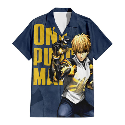 One Punch Man Hawaii Shirt Genos S Glass Hero Aloha Shirt Gray Unisex