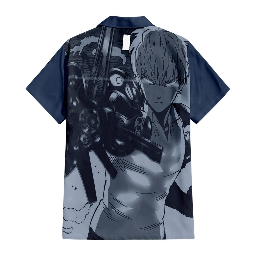 One Punch Man Hawaii Shirt Genos S Glass Hero Aloha Shirt Gray Unisex