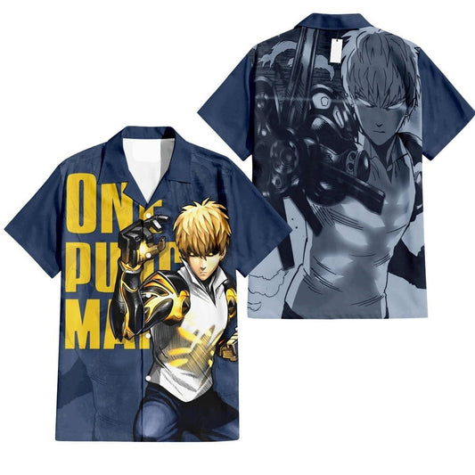 One Punch Man Hawaii Shirt Genos S Glass Hero Aloha Shirt Gray Unisex