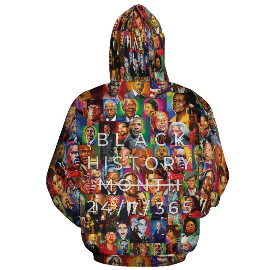 Africa American Hoodie Black History Month 24/7/365 Hoodie Colorful Unisex