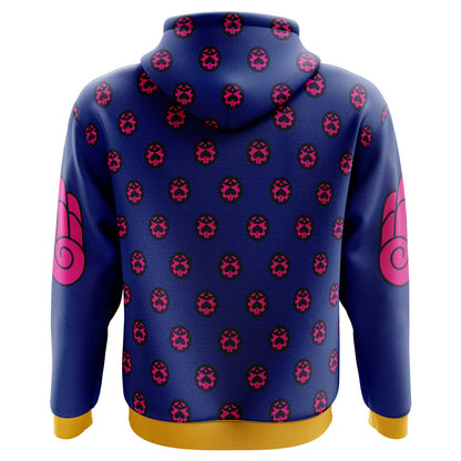 JoJo's Bizarre Adventure Hoodie Giorno Giovanna Manga Pattern Hoodie Blue Unisex