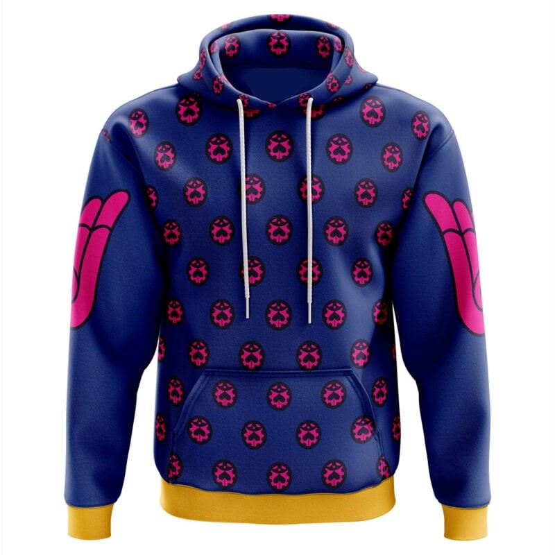 JoJo's Bizarre Adventure Hoodie Giorno Giovanna Manga Pattern Hoodie Blue Unisex