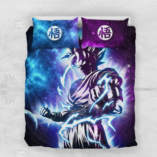 Dragon Ball Bedding Set Goku Transformation Galaxy Duvet Covers Blue Purple Unique Gift