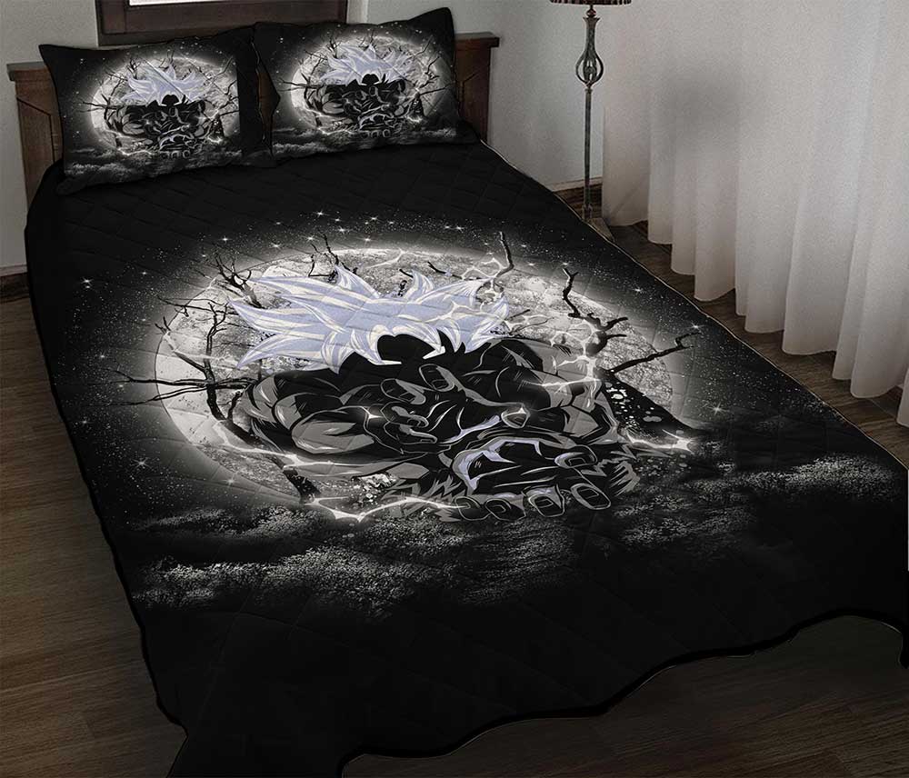 Dragon Ball Bedding Set Goku Ultra Instinct Moonlight Duvet Covers Black White Unique Gift