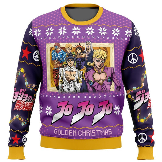 JoJo's Bizarre Adventure Sweatshirt Jojojo Golden Christmas Sweatshirt Purple Unisex