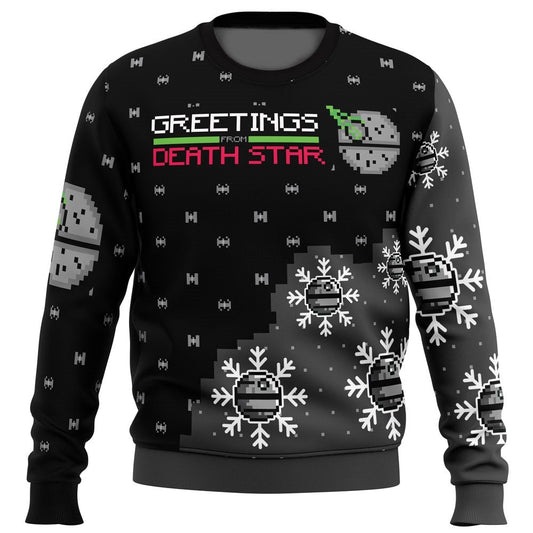 SW Sweatshirt Greetings From Death Star Sweatshirt Black Gray Unisex