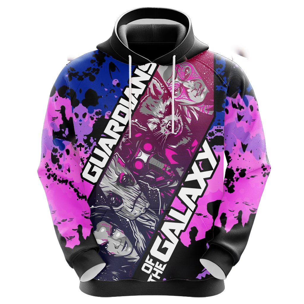 Guardian Of The Galaxy Hoodie Guardian Of The Galaxy Team Faces Hoodie Pink Unisex