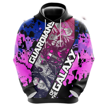 Guardian Of The Galaxy Hoodie Guardian Of The Galaxy Team Faces Hoodie Pink Unisex