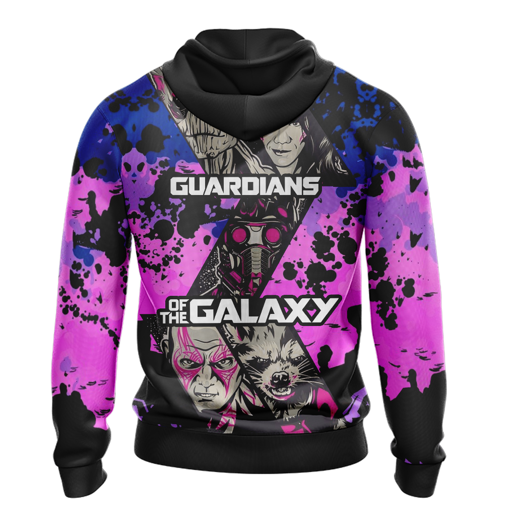 Guardian Of The Galaxy Hoodie Guardian Of The Galaxy Team Faces Hoodie Pink Unisex