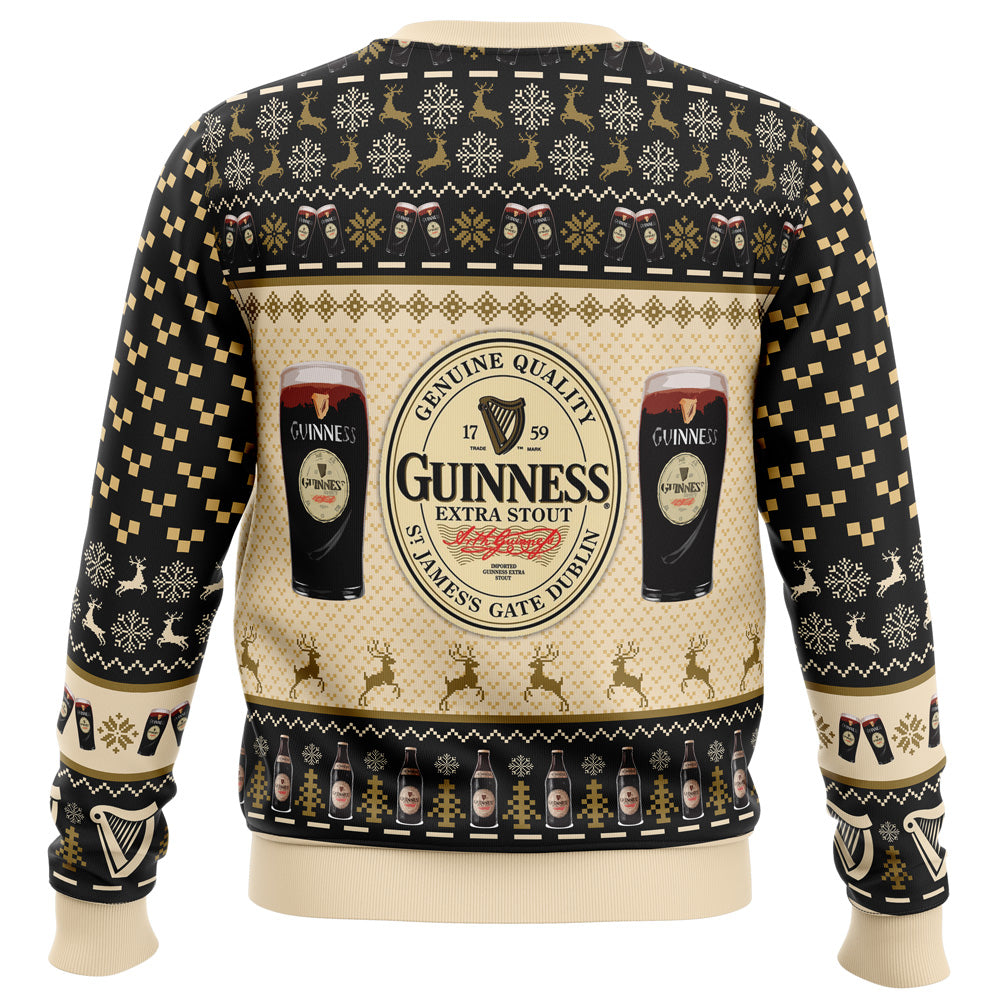 Guinness Sweatshirt Guinness Extra Stout Beer Bottle Pattern Sweatshirt Black Unisex