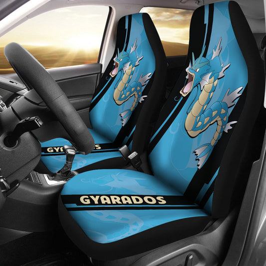 PKM Car Seat Covers PKM Gyarados Silhouette Graphic Seat Covers Blue