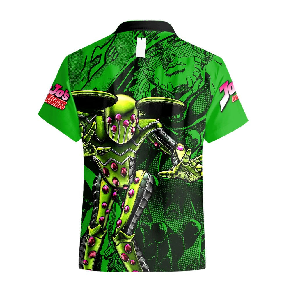 JoJo's Bizarre Adventure Hawaii Shirt Gyro Zeppeli With His Stand Aloha Shirt Green Unisex