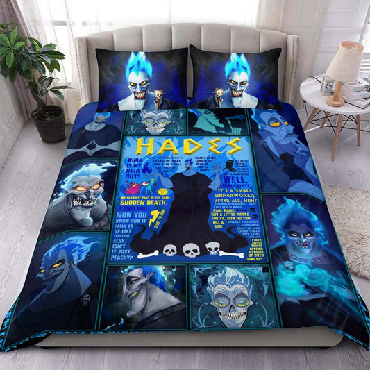 DN Bedding Set DN Villains Hades Graphic And Quote Duvet Covers Blue Unique Gift