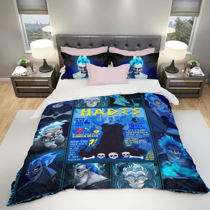 DN Bedding Set DN Villains Hades Graphic And Quote Duvet Covers Blue Unique Gift