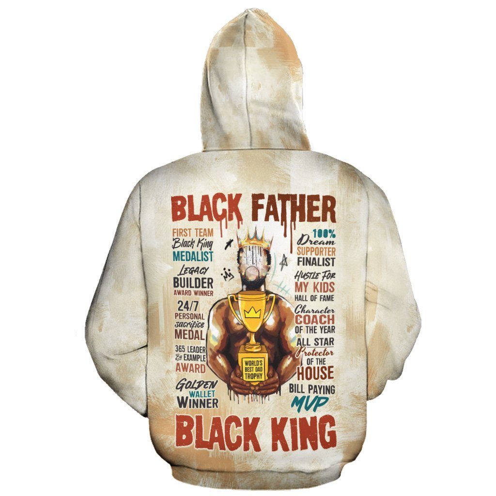 Unifinz Black Father Hoodie Black Father Black King Hoodie Best Father's Day Gift Autism Apparel 2024