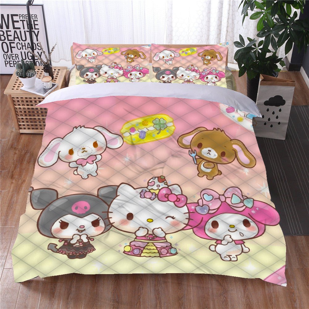 Hello Kitty Bedding Set Hello Kitty Cinnamoroll Sanrio Duvet Covers Colorful Unique Gift