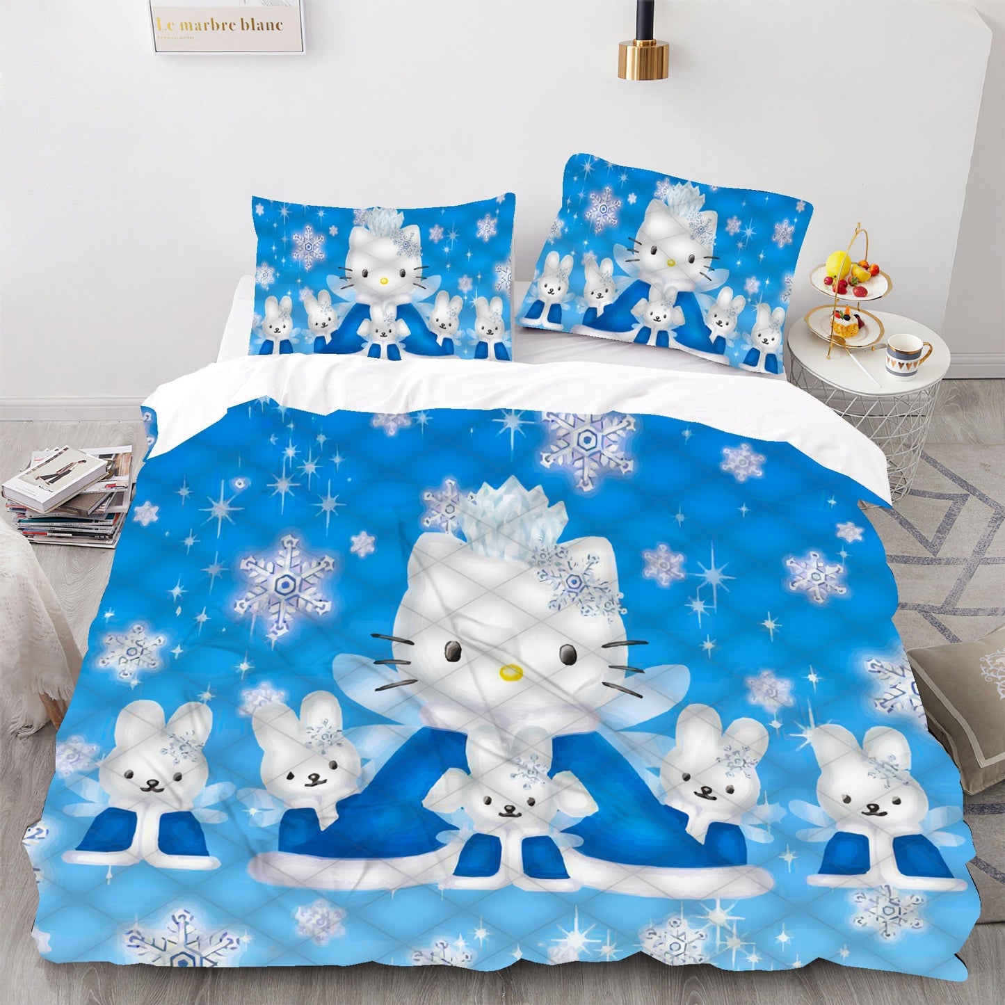 Hello Kitty Bedding Set Hello Kitty And Snow Princess Duvet Covers Blue Unique Gift