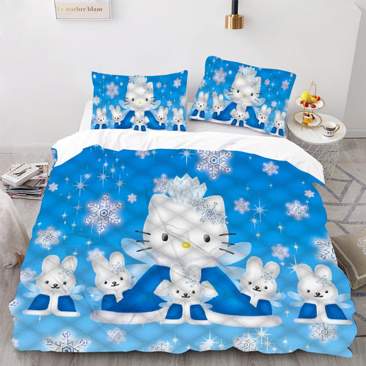 Hello Kitty Bedding Set Hello Kitty And Snow Princess Duvet Covers Blue Unique Gift