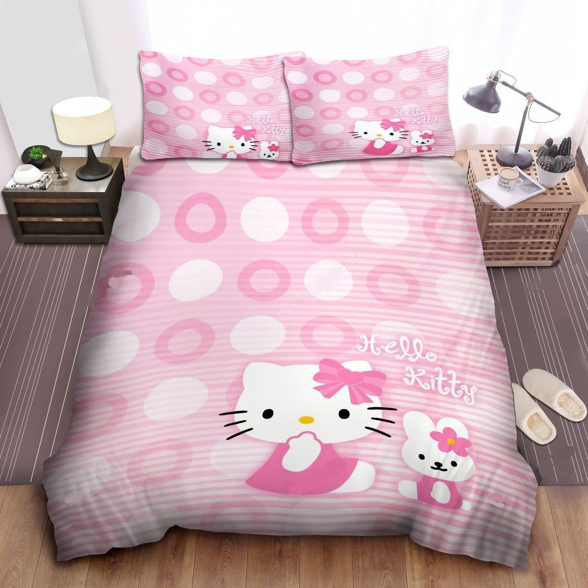 Hello Kitty Bedding Set Hello Kitty My Melody Dots Pattern Duvet Covers Pink Unique Gift