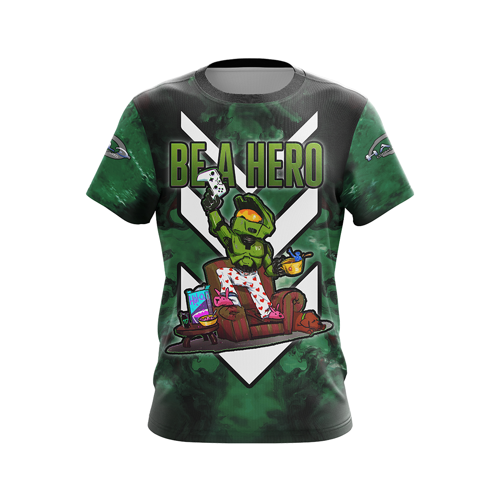 Halo T-shirt Be A Hero Stay Home T-shirt Green Unisex